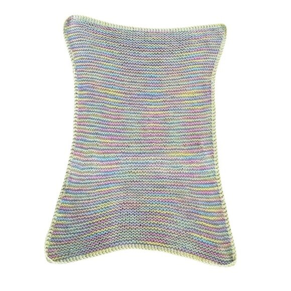 Handmade Blanket Throw Crochet Knit Pastel Baby Granny 40”x25” - Picture 6 of 7